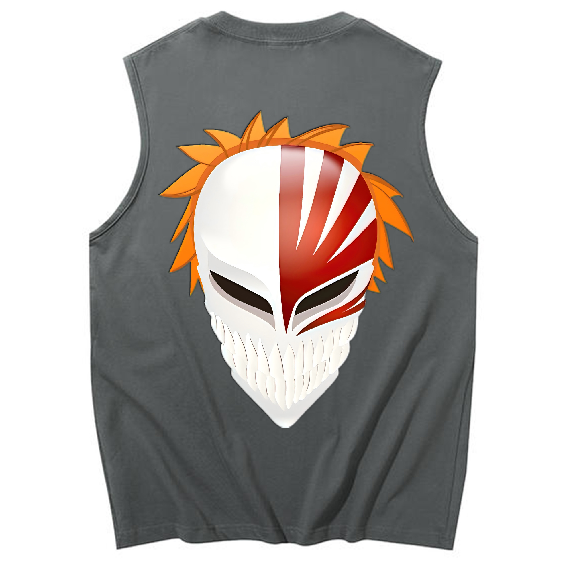 （画像用） ブリーチ 黒崎一護（くろさき いちご）BLEACH Kurosaki Ichigo コットン100％タンクトップ（背面プリント）